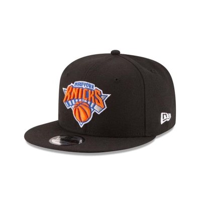 Black New York Knicks Hat - New Era NBA Team Color 9FIFTY Snapback Caps USA3602175